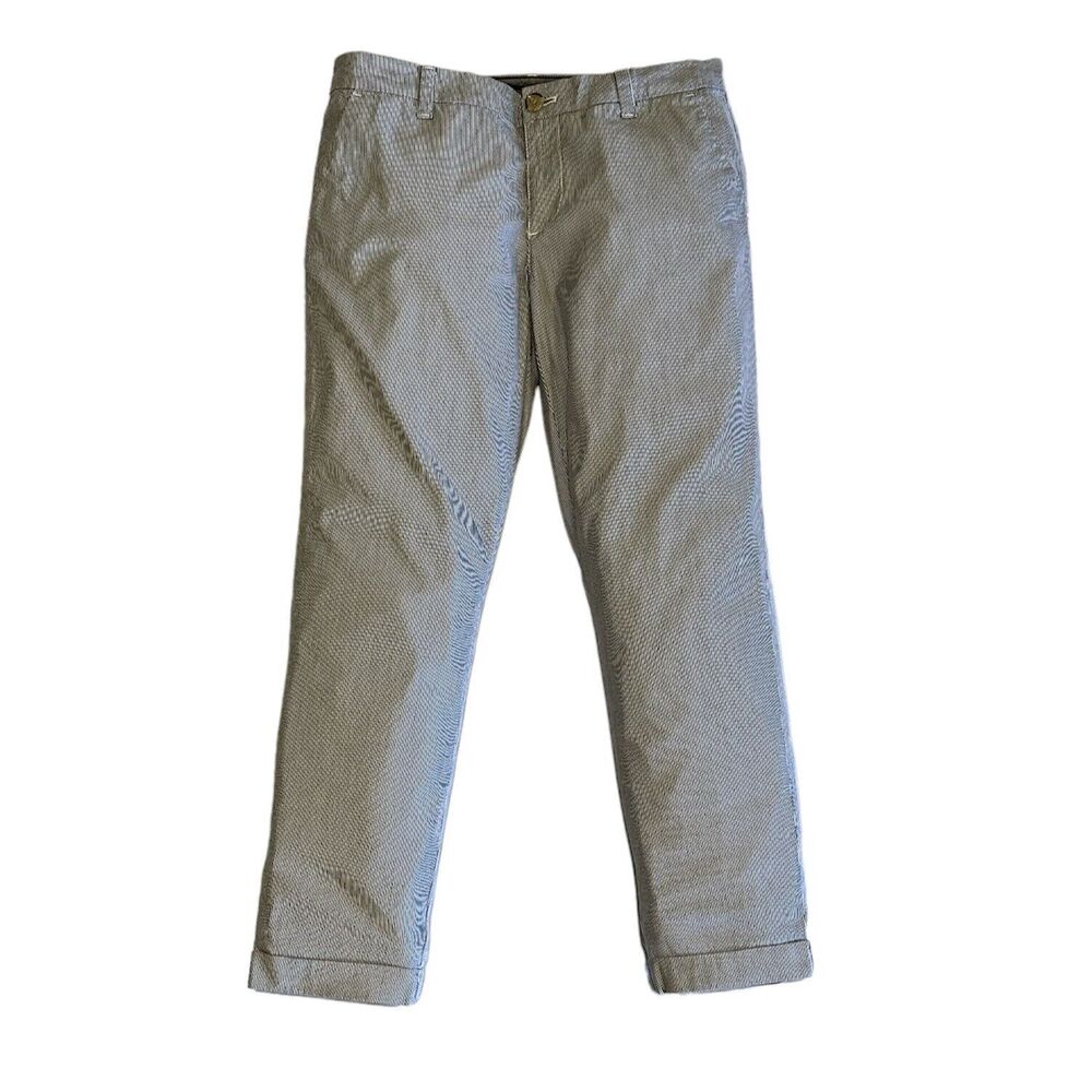 Tommy Hilfiger Women's Size 6 Blue and White Striped Slim Ankle Pants